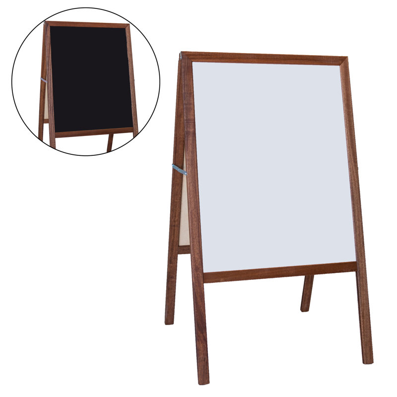 Flipside Products Stained Hardwood Marquee Double Sided Board Easel